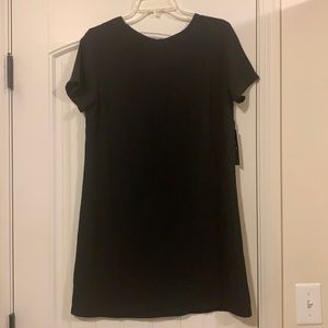 NWT Black Lulu A Line Crew Neck Short Cocktail Sleeve Dress, Size Medium